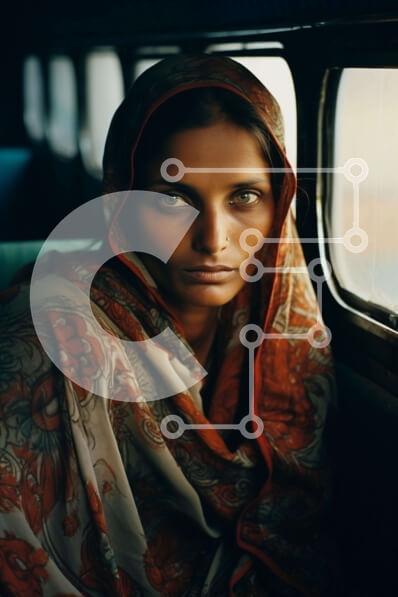 Intra Συλλεκτικό Ξύλινο Παζλ Plywood  4mm - Γυναίκα που κάθεται δίπλα στο παράθυρο στη μεταφορά Σε Ξύλινο Κουτί - Διαστάσεις Puzzle: 10x10 cm – 25 κομμάτια