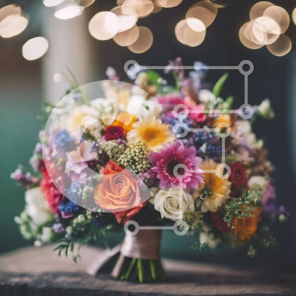 Intra Συλλεκτικό Ξύλινο Παζλ Plywood  4mm - Ζωντανό μπουκέτο λουλούδια σε ένα ξύλινο τραπέζι Σε Ξύλινο Κουτί - Διαστάσεις: 10x10 cm – 25 κομμάτια