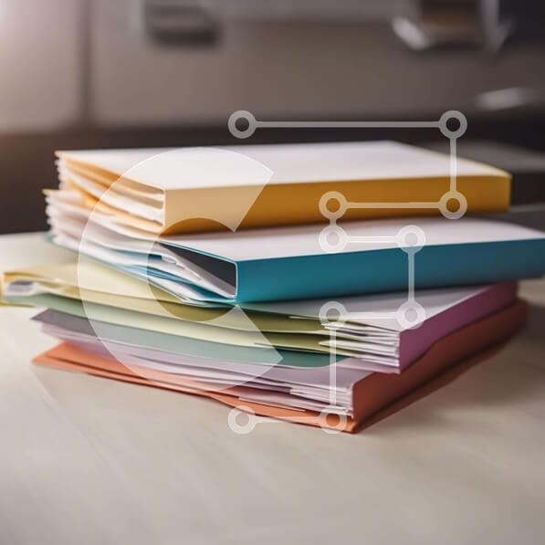 Intra Συλλεκτικό Ξύλινο Παζλ Plywood  4mm - Πολύχρωμοι φάκελοι στο γραφείο Σε Ξύλινο Κουτί - Διαστάσεις Puzzle: 10x10 cm – 25 κομμάτια