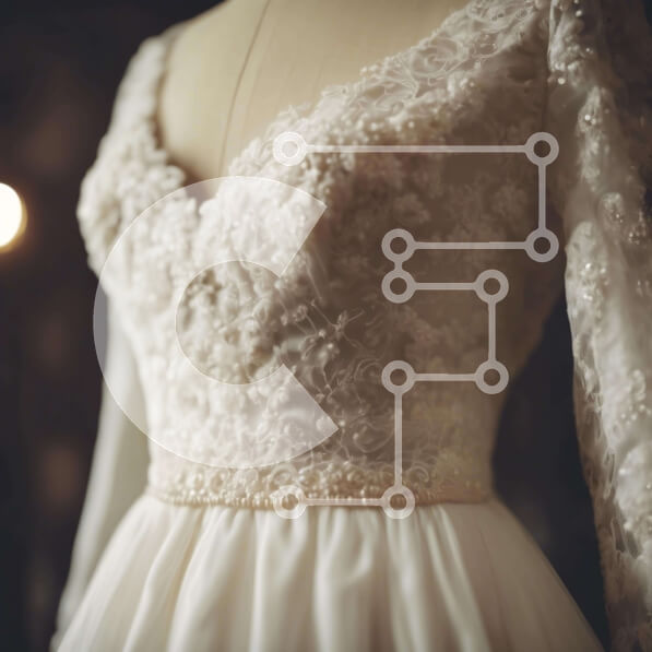 Σετ των 2 Intra Συλλεκτικό Ξύλινο Παζλ Plywood  4mm - Κομψό λευκό μακρυμάνικο φόρεμα με δαντέλα και χάντρες Σε Ξύλινο Κουτί - Διαστάσεις: 10x10 cm – 25 κομμάτια