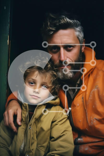 Intra Συλλεκτικό Ξύλινο Παζλ Plywood  4mm - Ηλικιωμένος άνδρας και νεαρό αγόρι κάθονται μαζί Σε Ξύλινο Κουτί - Διαστάσεις Puzzle: 10x10 cm – 25 κομμάτια