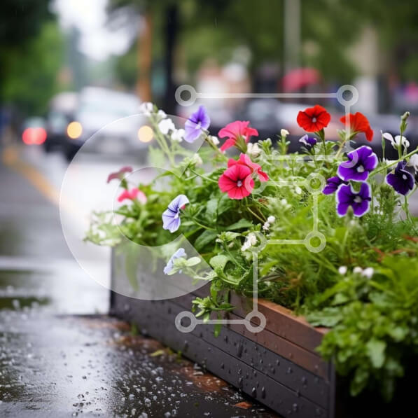 Intra Συλλεκτικό Ξύλινο Παζλ Plywood  4mm - Ζωντανό παρτέρι στη βροχή Σε Ξύλινο Κουτί - Διαστάσεις: 10x10 cm – 25 κομμάτια