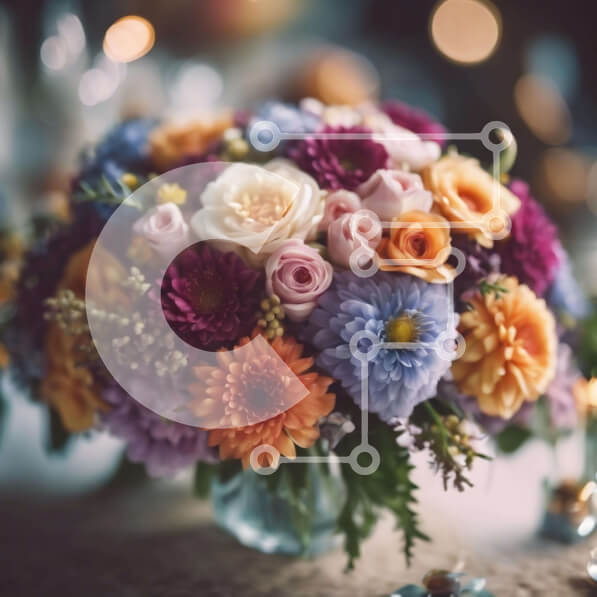 Σετ των 2 Intra Συλλεκτικό Ξύλινο Παζλ Plywood  4mm - Πολύχρωμη ανθοσύνθεση σε διάφανο βάζο σε κομψό τραπέζι Σε Ξύλινο Κουτί - Διαστάσεις: 10x10 cm – 25 κομμάτια