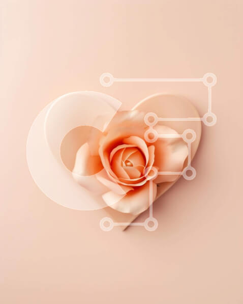 Intra Συλλεκτικό Ξύλινο Παζλ Plywood  4mm - Έννοια για την ημέρα του Αγίου Βαλεντίνου με ροζ ροζ καρδιά σε μπεζ φόντο Σε Ξύλινο Κουτί - Διαστάσεις: 10x10 cm – 25 κομμάτια