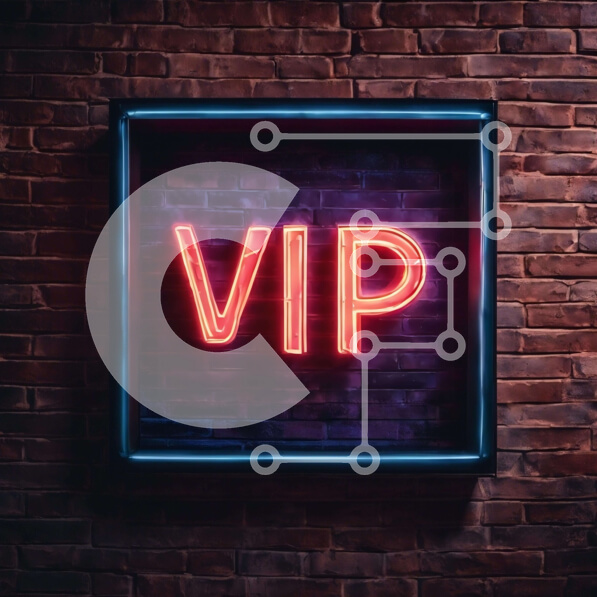 Intra Συλλεκτικό Ξύλινο Παζλ Plywood  4mm - Πολυτελής επιγραφή «VIP» νέον σε τοίχο από τούβλα Σε Ξύλινο Κουτί - Διαστάσεις Puzzle: 10x10 cm – 25 κομμάτια