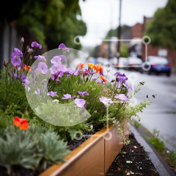 Intra Συλλεκτικό Ξύλινο Παζλ Plywood  4mm - Ξύλινη ζαρντινιέρα με πολύχρωμα λουλούδια Σε Ξύλινο Κουτί - Διαστάσεις: 10x10 cm – 25 κομμάτια