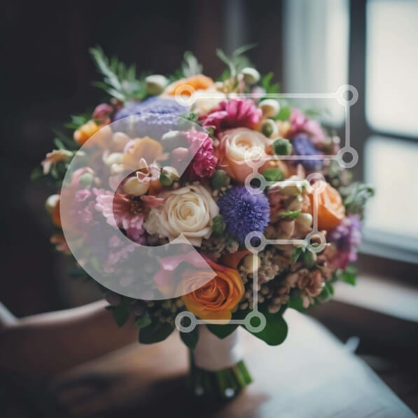 Σετ των 2 Intra Συλλεκτικό Ξύλινο Παζλ Plywood  4mm - Ζωντανό μπουκέτο με πολύχρωμα λουλούδια που κρατιούνται από τα χέρια Σε Ξύλινο Κουτί - Διαστάσεις: 10x10 cm – 25 κομμάτια