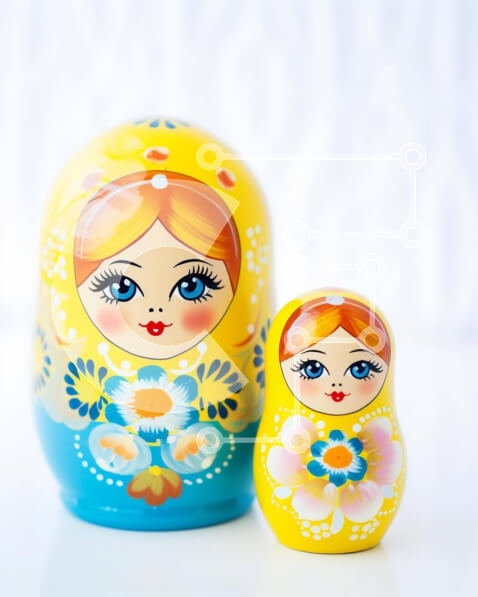 Intra Συλλεκτικό Ξύλινο Παζλ Plywood  4mm - Πολύχρωμες κούκλες που φωλιάζουν Σε Ξύλινο Κουτί - Διαστάσεις: 10x10 cm – 25 κομμάτια