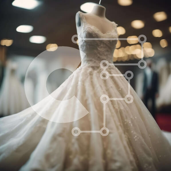 Σετ των 2 Intra Συλλεκτικό Ξύλινο Παζλ Plywood  4mm - Λευκό νυφικό που εμφανίζεται σε εσωτερικό εκθεσιακό χώρο Σε Ξύλινο Κουτί - Διαστάσεις: 10x10 cm – 25 κομμάτια