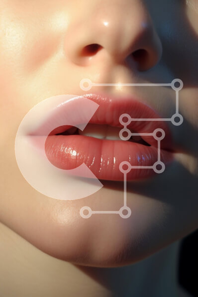 Intra Συλλεκτικό Ξύλινο Παζλ Plywood  4mm - Κοντινό πλάνο με τα ροζ χείλη της γυναίκας Σε Ξύλινο Κουτί - Διαστάσεις Puzzle: 10x10 cm – 25 κομμάτια