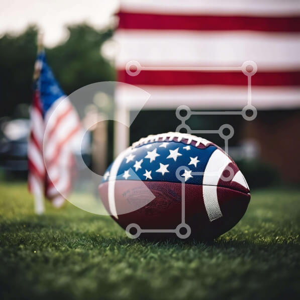 Intra Συλλεκτικό Ξύλινο Παζλ Plywood  4mm - Ποδόσφαιρο με σχέδιο αμερικανικής σημαίας στο γρασίδι Σε Ξύλινο Κουτί - Διαστάσεις: 10x10 cm – 25 κομμάτια