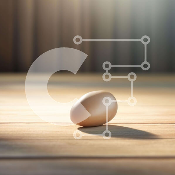 Σετ των 2 Intra Συλλεκτικό Ξύλινο Παζλ Plywood  4mm - Αυγό σε ξύλινο τραπέζι Σε Ξύλινο Κουτί - Διαστάσεις: 10x10 cm – 25 κομμάτια