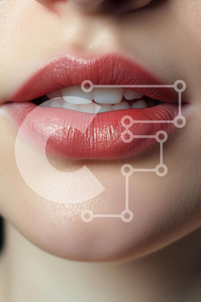 Intra Συλλεκτικό Ξύλινο Παζλ Plywood  4mm - Κοντινό πλάνο κόκκινων χειλιών με κραγιόν ή βάλσαμο για τα χείλη Σε Ξύλινο Κουτί - Διαστάσεις Puzzle: 10x10 cm – 25 κομμάτια