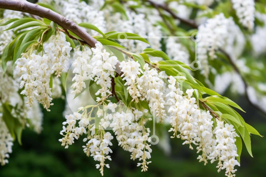 Intra Συλλεκτικό Ξύλινο Παζλ Plywood  4mm - Λευκά λουλούδια σε κλαδί δέντρου Σε Ξύλινο Κουτί - Διαστάσεις: 10x10 cm – 25 κομμάτια