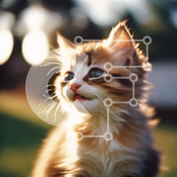 Intra Συλλεκτικό Ξύλινο Παζλ Plywood  4mm - Περίεργο γατάκι που κοιτάζει ψηλά Σε Ξύλινο Κουτί - Διαστάσεις: 10x10 cm – 25 κομμάτια