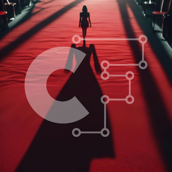 Σετ των 2 Intra Συλλεκτικό Ξύλινο Παζλ Plywood  4mm - Γυναίκα που περπατά στο κόκκινο χαλί Σε Ξύλινο Κουτί - Διαστάσεις: 10x10 cm – 25 κομμάτια