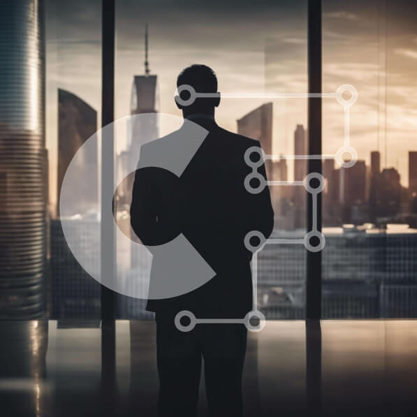 Intra Συλλεκτικό Ξύλινο Παζλ Plywood  4mm - Σιλουέτα ενός επιχειρηματία από το παράθυρο Σε Ξύλινο Κουτί - Διαστάσεις Puzzle: 10x10 cm – 25 κομμάτια