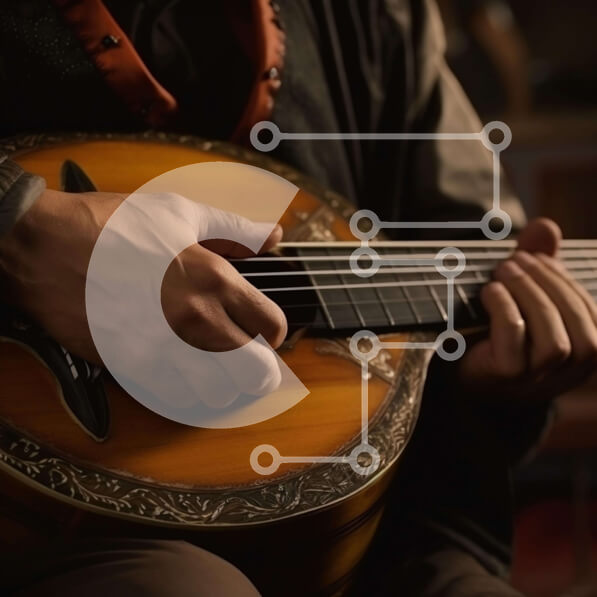 Intra Συλλεκτικό Ξύλινο Παζλ Plywood  4mm - Άνδρας που παίζει vintage μαντολίνο Σε Ξύλινο Κουτί - Διαστάσεις Puzzle: 10x10 cm – 25 κομμάτια