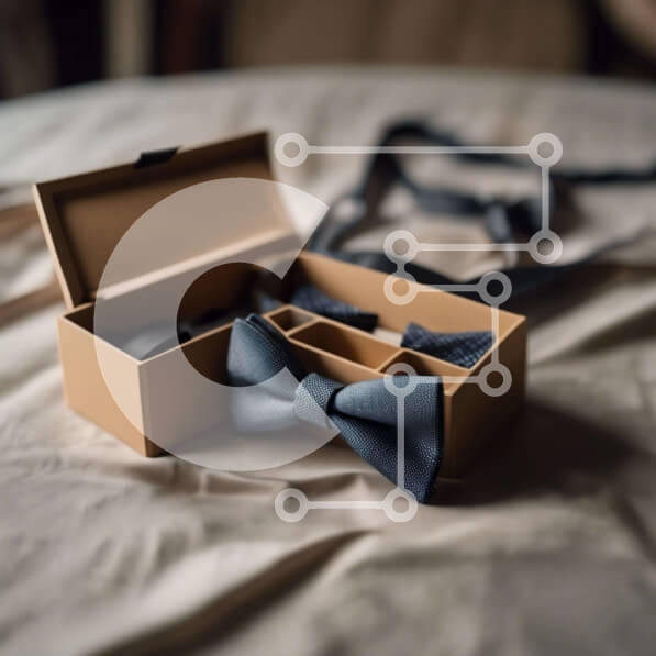 Intra Συλλεκτικό Ξύλινο Παζλ Plywood  4mm - Κομψά παπιγιόν και γραβάτα σε ανοιχτό κουτί Σε Ξύλινο Κουτί - Διαστάσεις: 10x10 cm – 25 κομμάτια