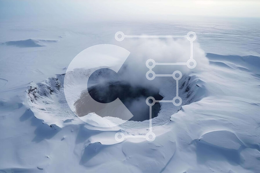 Intra Συλλεκτικό Ξύλινο Παζλ Plywood  4mm - Εναέρια άποψη της τρύπας του χιονιού Σε Ξύλινο Κουτί - Διαστάσεις: 10x10 cm – 25 κομμάτια