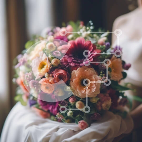 Intra Συλλεκτικό Ξύλινο Παζλ Plywood  4mm - Νύφη που περπατά στο διάδρομο με πολύχρωμη ανθοδέσμη Σε Ξύλινο Κουτί - Διαστάσεις: 10x10 cm – 25 κομμάτια