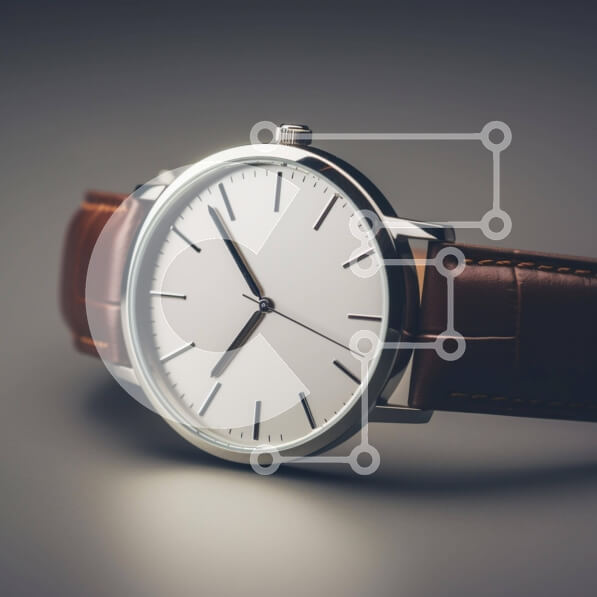 Σετ των 2 Intra Συλλεκτικό Ξύλινο Παζλ Plywood  4mm - Λευκό ρολόι με καφέ δερμάτινα λουράκια Σε Ξύλινο Κουτί - Διαστάσεις: 10x10 cm – 25 κομμάτια