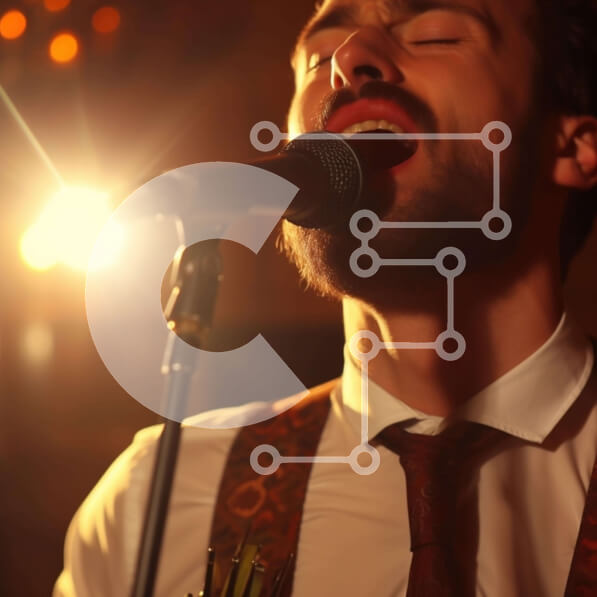 Intra Συλλεκτικό Ξύλινο Παζλ Plywood  4mm - Άνδρας που τραγουδά στο μικρόφωνο Σε Ξύλινο Κουτί - Διαστάσεις Puzzle: 10x10 cm – 25 κομμάτια