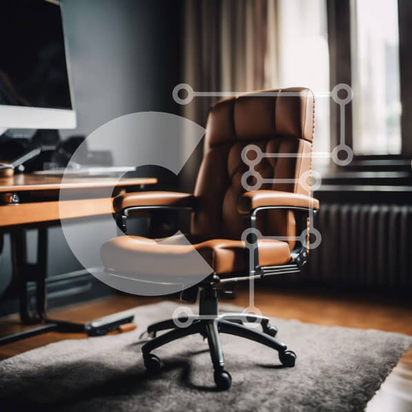 Intra Συλλεκτικό Ξύλινο Παζλ Plywood  4mm - Καφέ δερμάτινη καρέκλα γραφείου στο δωμάτιο Σε Ξύλινο Κουτί - Διαστάσεις Puzzle: 10x10 cm – 25 κομμάτια