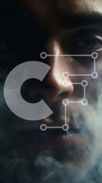 Intra Συλλεκτικό Ξύλινο Παζλ Plywood  4mm - Άνδρας που αναπνέει καπνό Σε Ξύλινο Κουτί - Διαστάσεις Puzzle: 10x10 cm – 25 κομμάτια