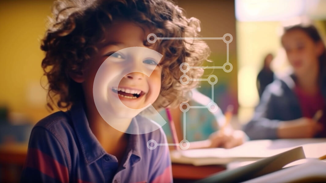 Intra Συλλεκτικό Ξύλινο Παζλ Plywood  4mm - Νεαρό αγόρι που χαμογελά στο γραφείο Σε Ξύλινο Κουτί - Διαστάσεις Puzzle: 10x10 cm – 25 κομμάτια