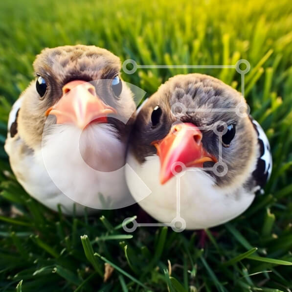 Intra Συλλεκτικό Ξύλινο Παζλ Plywood  4mm - Δύο πουλιά που αλληλεπιδρούν στο γρασίδι Σε Ξύλινο Κουτί - Διαστάσεις: 10x10 cm – 25 κομμάτια