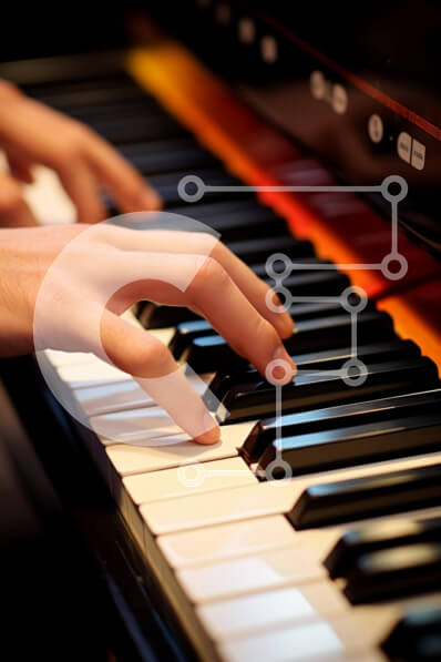 Intra Συλλεκτικό Ξύλινο Παζλ Plywood  4mm - Άτομο που παίζει πιάνο Σε Ξύλινο Κουτί - Διαστάσεις Puzzle: 10x10 cm – 25 κομμάτια