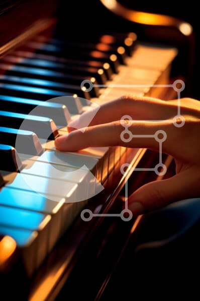 Intra Συλλεκτικό Ξύλινο Παζλ Plywood  4mm - Άτομο που παίζει πιάνο Σε Ξύλινο Κουτί - Διαστάσεις Puzzle: 10x10 cm – 25 κομμάτια