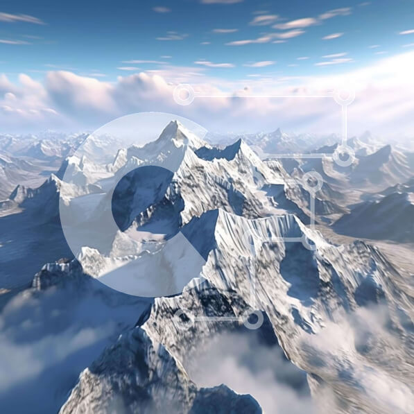 Intra Συλλεκτικό Ξύλινο Παζλ Plywood  4mm - Αεροφωτογραφία με χιονισμένη οροσειρά Σε Ξύλινο Κουτί - Διαστάσεις: 10x10 cm – 25 κομμάτια