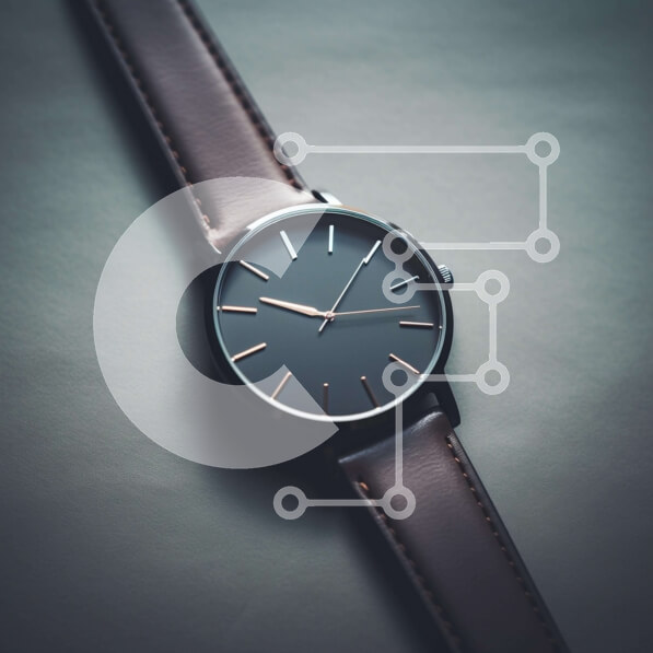 Σετ των 2 Intra Συλλεκτικό Ξύλινο Παζλ Plywood  4mm - Κομψό μαύρο και καφέ ρολόι σε δερμάτινη ζώνη Σε Ξύλινο Κουτί - Διαστάσεις: 10x10 cm – 25 κομμάτια