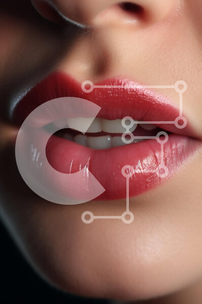 Intra Συλλεκτικό Ξύλινο Παζλ Plywood  4mm - Κοντινό πλάνο κόκκινα χείλη γυναίκας με κραγιόν Σε Ξύλινο Κουτί - Διαστάσεις Puzzle: 10x10 cm – 25 κομμάτια