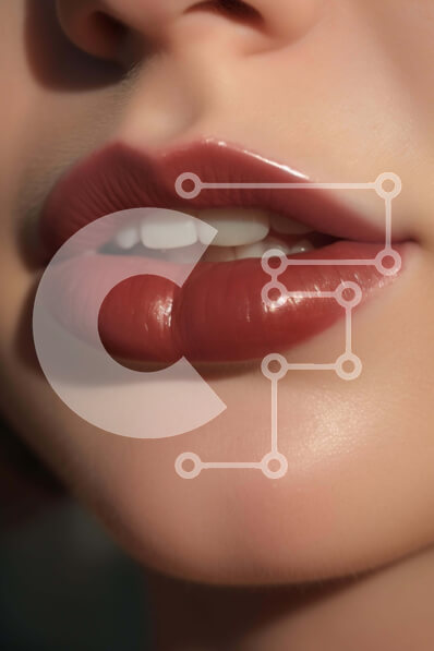 Intra Συλλεκτικό Ξύλινο Παζλ Plywood  4mm - Κοντινό πλάνο με τα κόκκινα χείλη της γυναίκας Σε Ξύλινο Κουτί - Διαστάσεις Puzzle: 10x10 cm – 25 κομμάτια