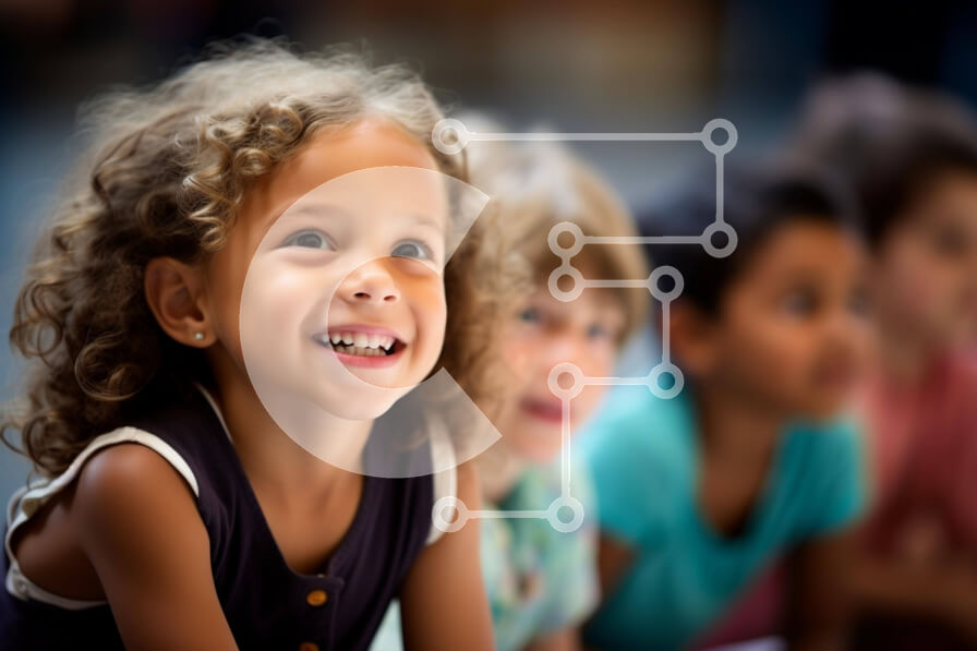 Intra Συλλεκτικό Ξύλινο Παζλ Plywood  4mm - Ομάδα μικρών παιδιών που χαμογελούν και γελούν Σε Ξύλινο Κουτί - Διαστάσεις Puzzle: 10x10 cm – 25 κομμάτια