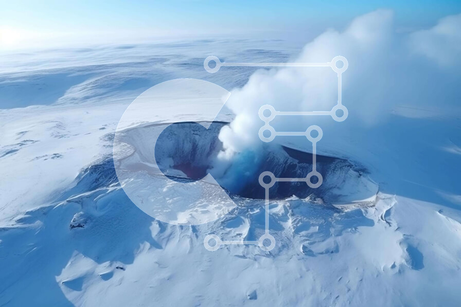 Intra Συλλεκτικό Ξύλινο Παζλ Plywood  4mm - Εναέρια Χιονότρυπα με Γεωθερμική Δραστηριότητα Σε Ξύλινο Κουτί - Διαστάσεις: 10x10 cm – 25 κομμάτια