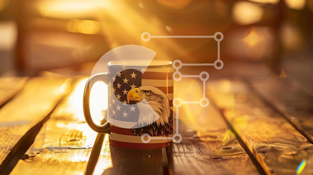 Σετ των 2 Intra Συλλεκτικό Ξύλινο Παζλ Plywood  4mm - Κούπα καφέ με σχέδιο αετού σε ξύλινο τραπέζι Σε Ξύλινο Κουτί - Διαστάσεις: 10x10 cm – 25 κομμάτια