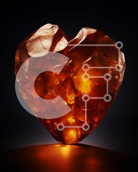 Intra Συλλεκτικό Ξύλινο Παζλ Plywood  4mm - Τέχνη από γυαλί σε σχήμα καρδιάς σε σκούρο φόντο Σε Ξύλινο Κουτί - Διαστάσεις Puzzle: 10x10 cm – 25 κομμάτια