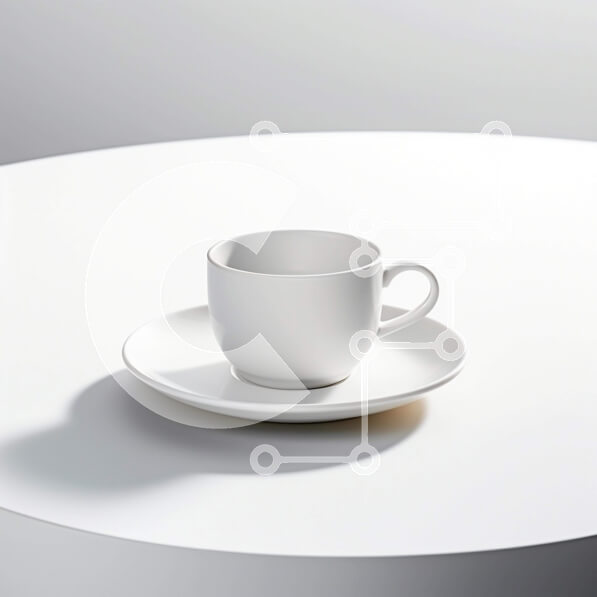 Intra Συλλεκτικό Ξύλινο Παζλ Plywood  4mm - Λευκό φλιτζάνι, πιατάκι και πιάτο σε οβάλ τραπέζι Σε Ξύλινο Κουτί - Διαστάσεις: 10x10 cm – 25 κομμάτια