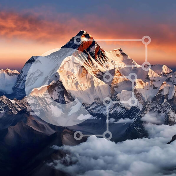 Intra Συλλεκτικό Ξύλινο Παζλ Plywood  4mm - Έβερεστ στο ηλιοβασίλεμα Σε Ξύλινο Κουτί - Διαστάσεις: 10x10 cm – 25 κομμάτια