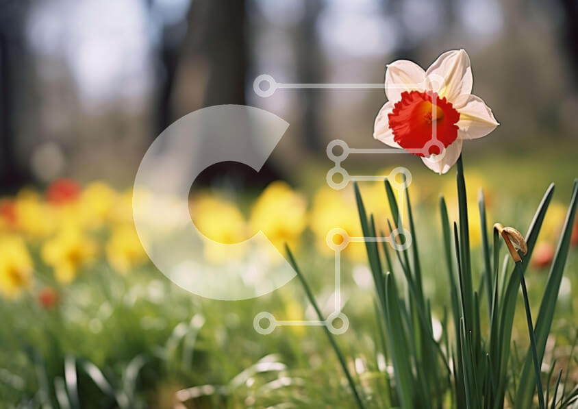 Intra Συλλεκτικό Ξύλινο Παζλ Plywood  4mm - Πολύχρωμο λουλούδι σε ένα χωράφι με πράσινο γρασίδι Σε Ξύλινο Κουτί - Διαστάσεις: 10x10 cm – 25 κομμάτια