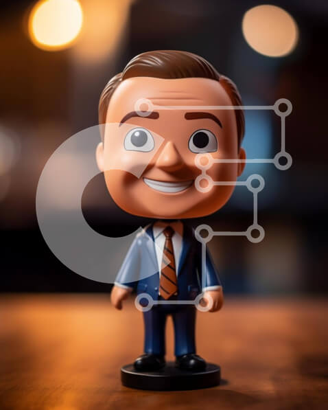 Intra Συλλεκτικό Ξύλινο Παζλ Plywood  4mm - Bobblehead ειδώλιο του χαμογελαστού άνδρα Σε Ξύλινο Κουτί - Διαστάσεις: 10x10 cm – 25 κομμάτια