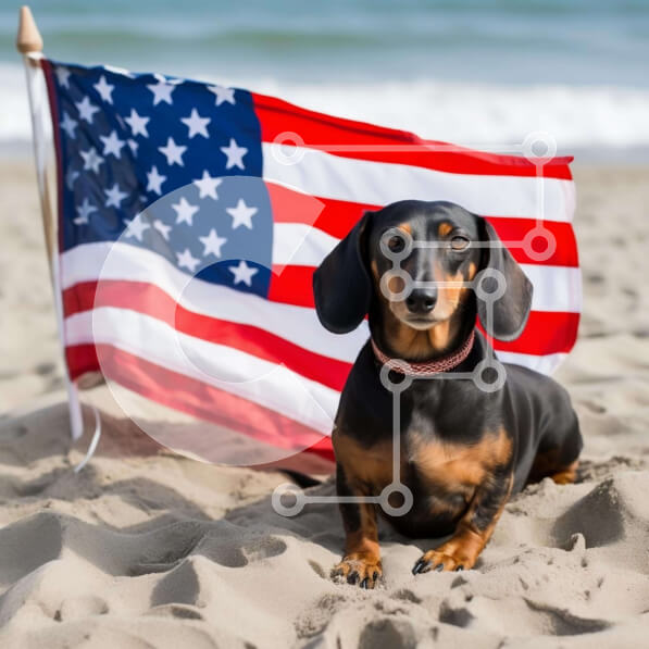 Intra Συλλεκτικό Ξύλινο Παζλ Plywood  4mm - Σκύλος Dachshund με θέα στην παραλία Σε Ξύλινο Κουτί - Διαστάσεις: 10x10 cm – 25 κομμάτια