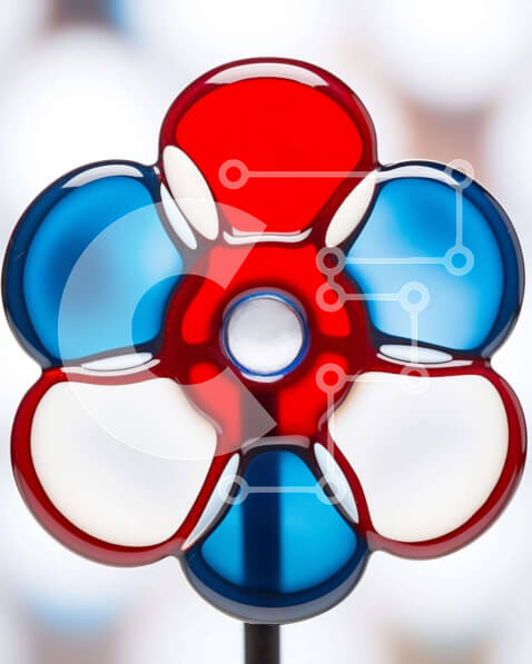 Intra Συλλεκτικό Ξύλινο Παζλ Plywood  4mm - Εγκατάσταση Τέχνης Glass Flower Σε Ξύλινο Κουτί - Διαστάσεις Puzzle: 10x10 cm – 25 κομμάτια