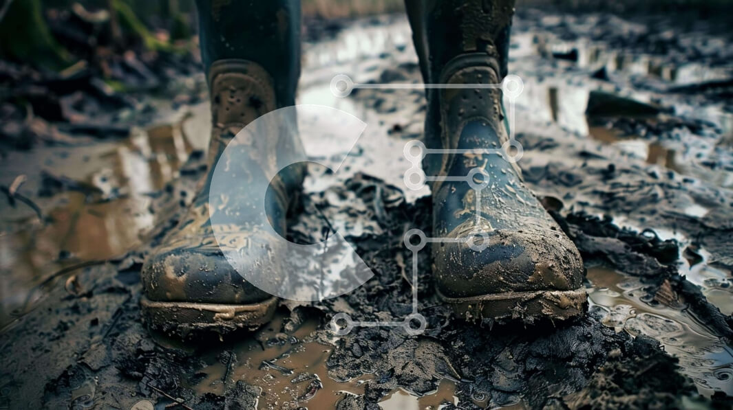 Intra Συλλεκτικό Ξύλινο Παζλ Plywood  4mm - Λασπωμένες μπότες στη φύση Σε Ξύλινο Κουτί - Διαστάσεις: 10x10 cm – 25 κομμάτια