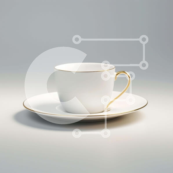 Σετ των 2 Intra Συλλεκτικό Ξύλινο Παζλ Plywood  4mm - Λευκό φλιτζάνι καφέ και πιατάκι Σε Ξύλινο Κουτί - Διαστάσεις: 10x10 cm – 25 κομμάτια