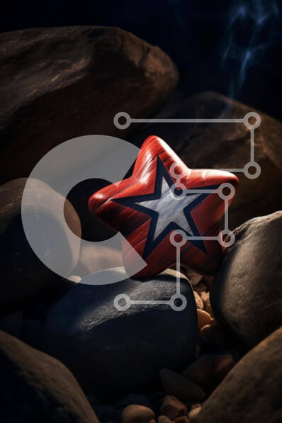 Σετ των 2 Intra Συλλεκτικό Ξύλινο Παζλ Plywood  4mm - Κόκκινος βράχος σε σχήμα αστεριού Σε Ξύλινο Κουτί - Διαστάσεις: 10x10 cm – 25 κομμάτια